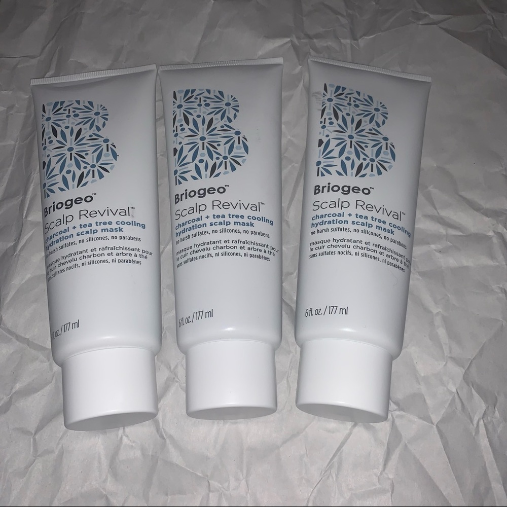 3 x Briogeo Scalp Revival Charcoal + Tea Tree Mask